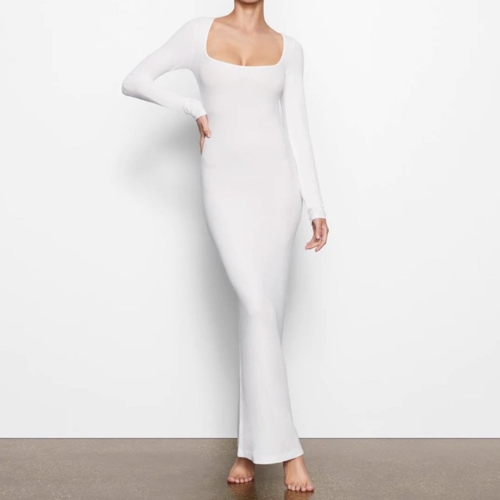 SKIMS Long Sleeve Dress Soft Lounge Rib